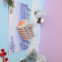 Snowy Night Church Flip Pop Up Card