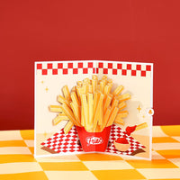 French Fries Food 3D Pop Up Card