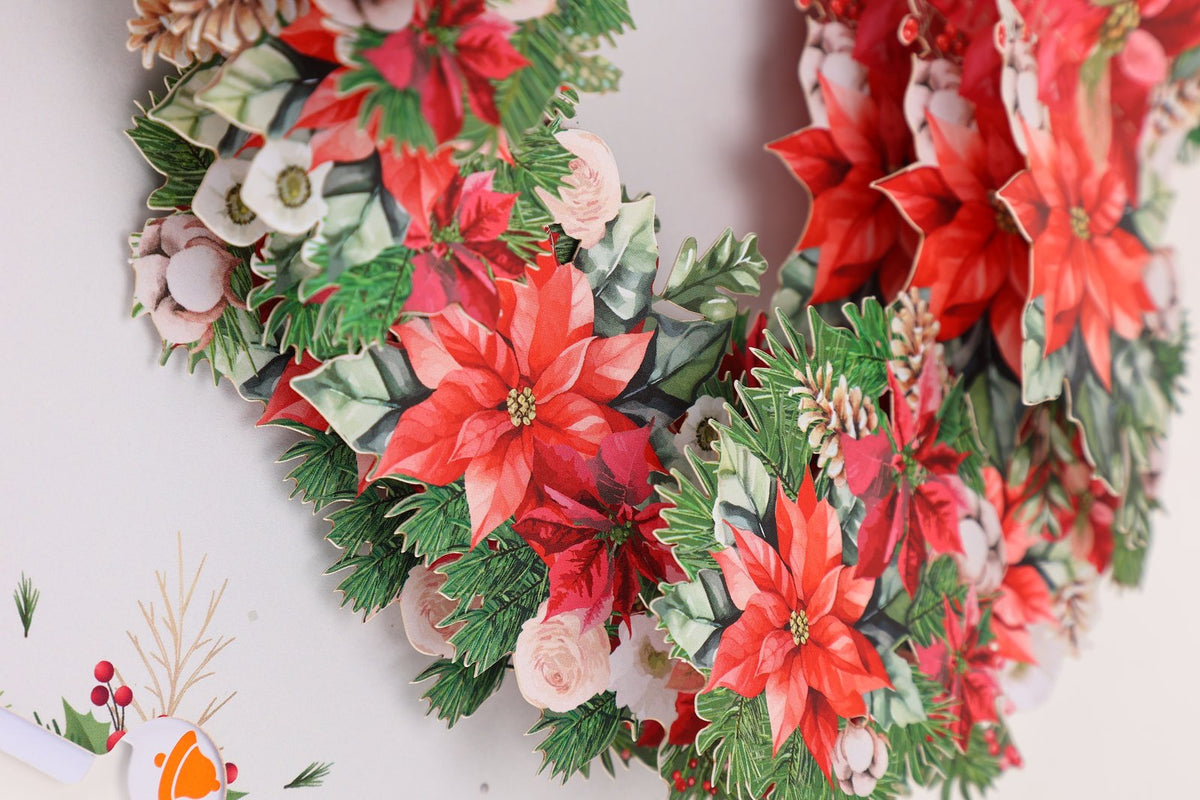 Poinsettia Heart Greeting Card