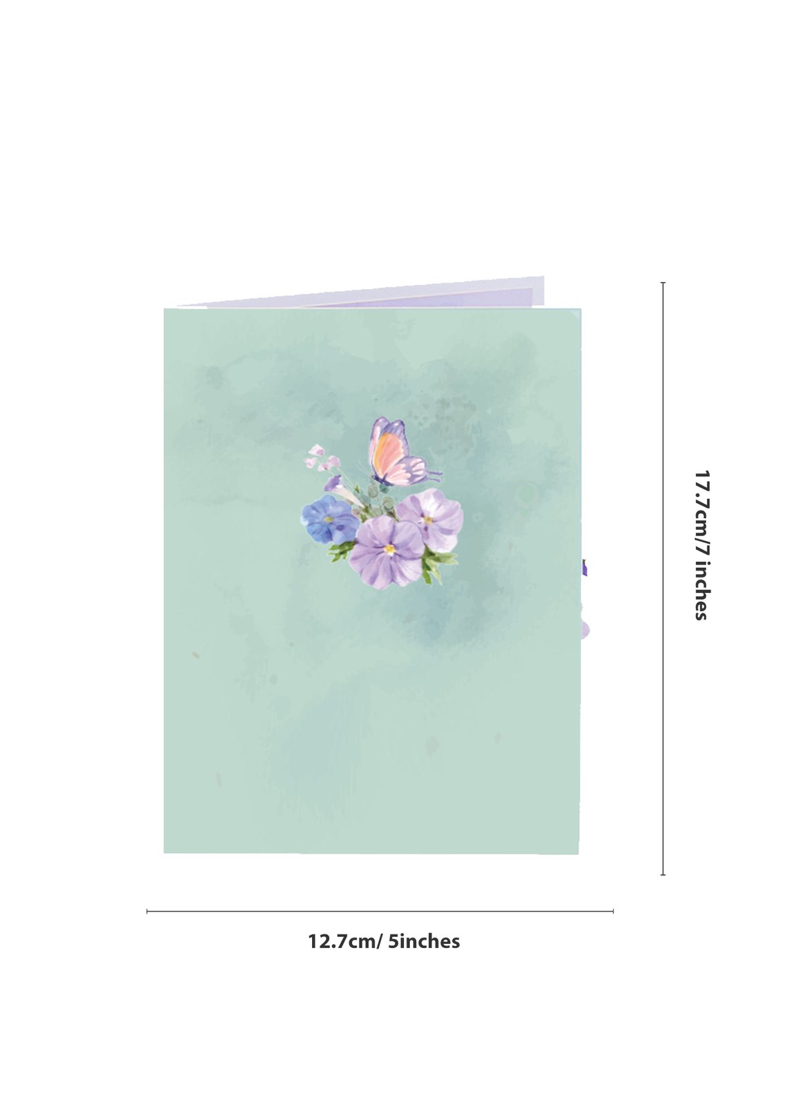 Butterfly Fresh Flowers Crescent Moon 3D Pop Up Card