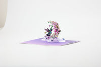 Hummingbird Fresh Flowers Crescent Moon 3D Pop Up Card