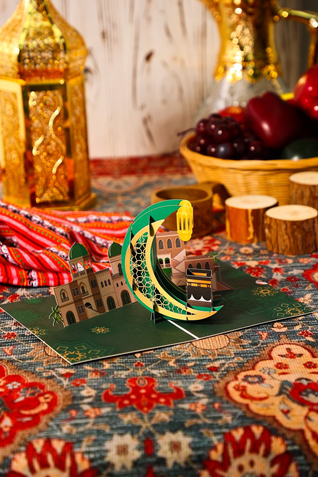 Mecca Kaaba Moon Greeting Card