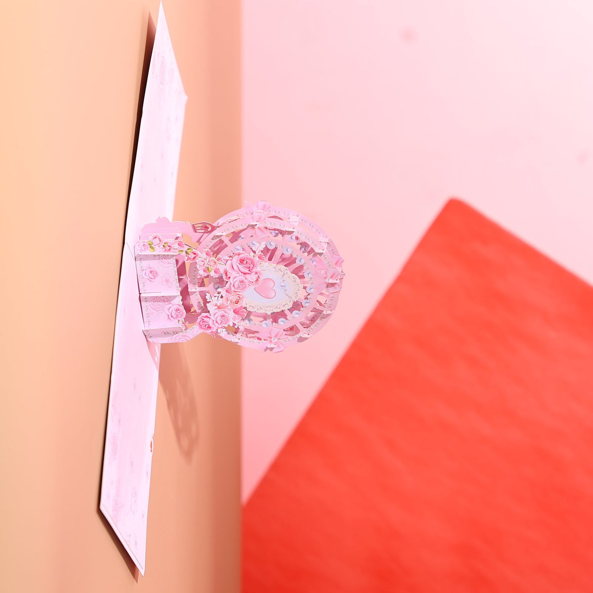 Pink Rose Ferris Wheel Pop Up Card