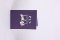 Blue Gold Nativity 3D Pop Up Card