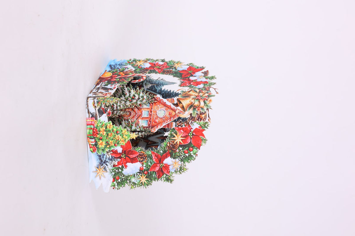 Christmas Floral Wreath Arch Card