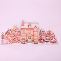 Dreamy Pink Christmas Double Door Pop Up Card
