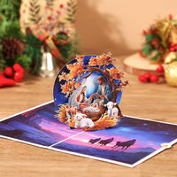 Round Window Scenery Flip Pop Up Card