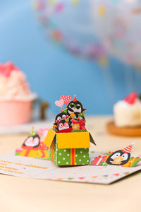 Penguin Celebration Happy Birthday Greeting Card