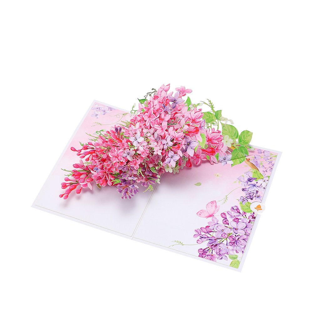 Pink Wisteria Flip Pop Up Card