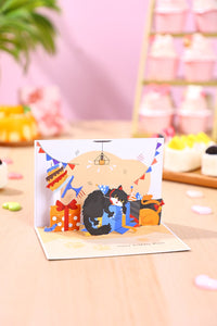 Lights Off Cat 90° 3D Pop Up Card