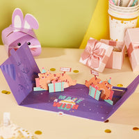 Purple Hamster Birthday 3D Pop Up Card