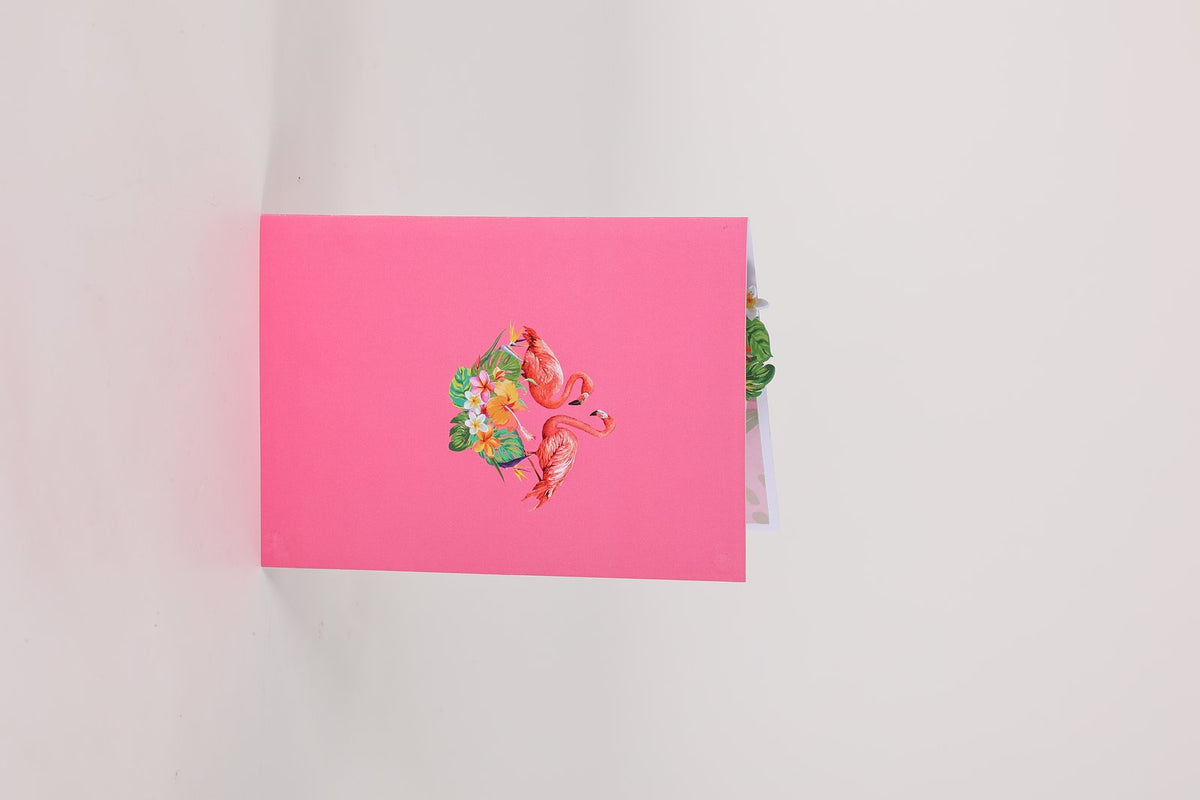 Heart Flamingo Greeting Card