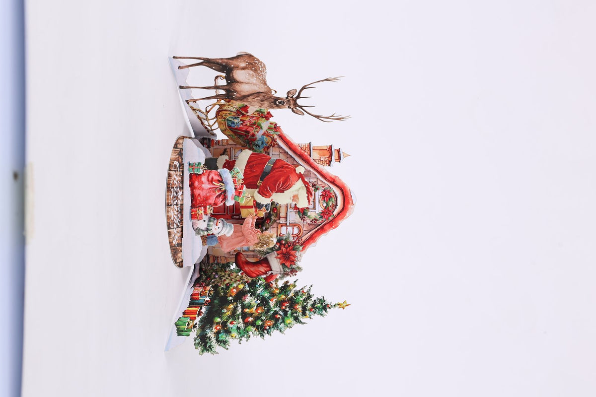 Santa Claus Reindeer 3D Pop Up Card