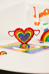 LGBT Pride Heart 3D Pop Up Card