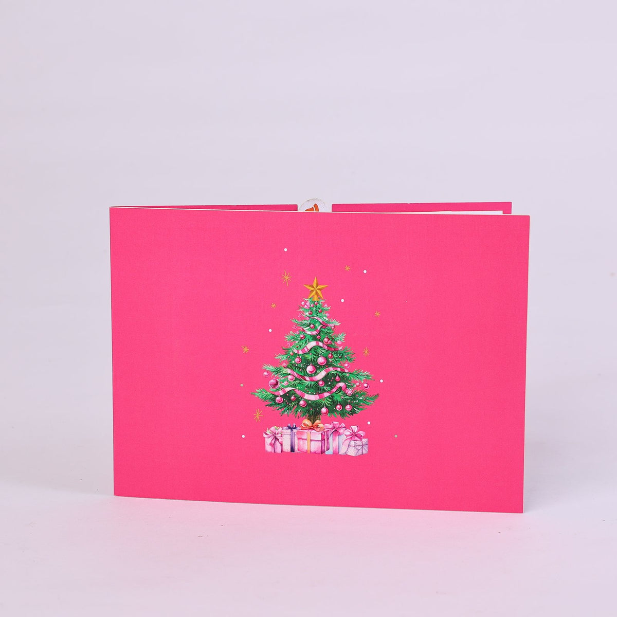 Pink Christmas Tree Greeting Card