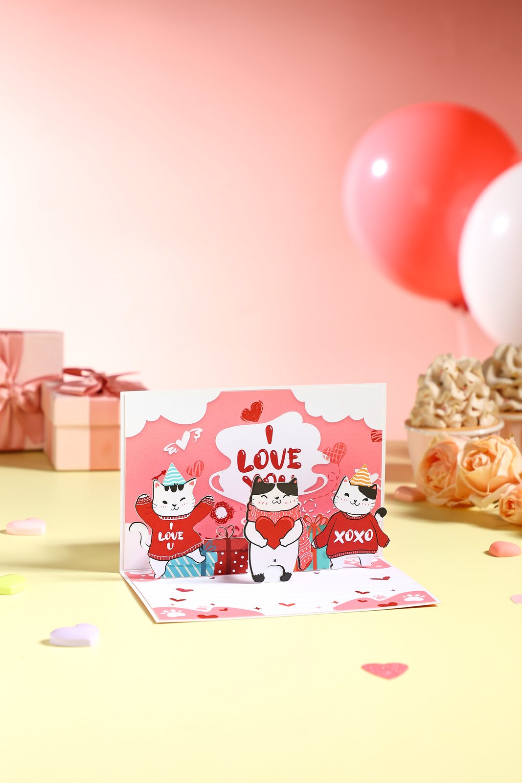 90° Cat Celebration Greeting Card
