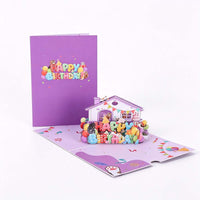 Cat House Birthday Greeting Card