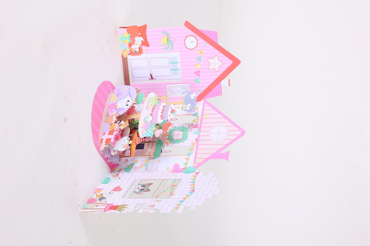 Cozy Birthday Cake Cradle 3D Pop Up Card