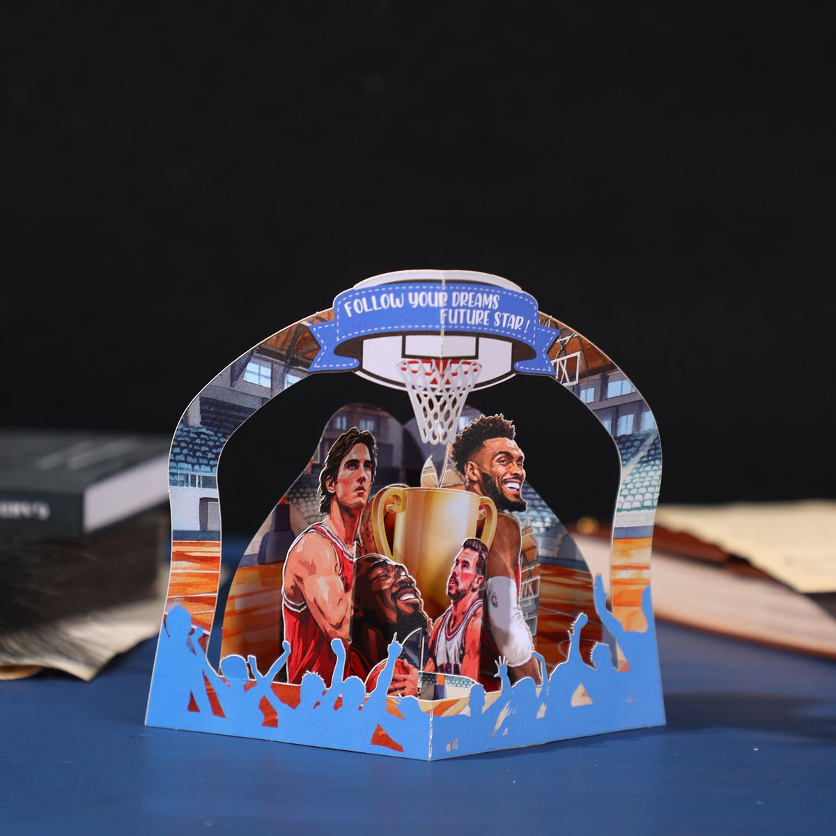 Basketball Superstar Theme Ornament Greeting Card