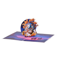 Round Window Scenery Flip Pop Up Card