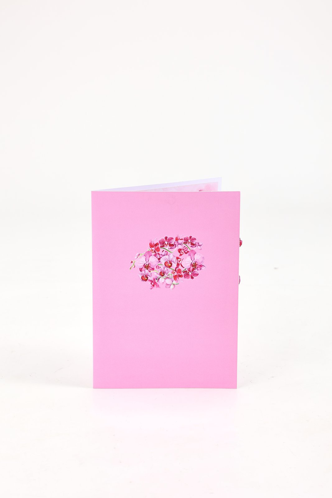 Pink Orchid Heart Pop Up Card