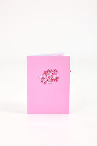 Pink Orchid Heart Pop Up Card