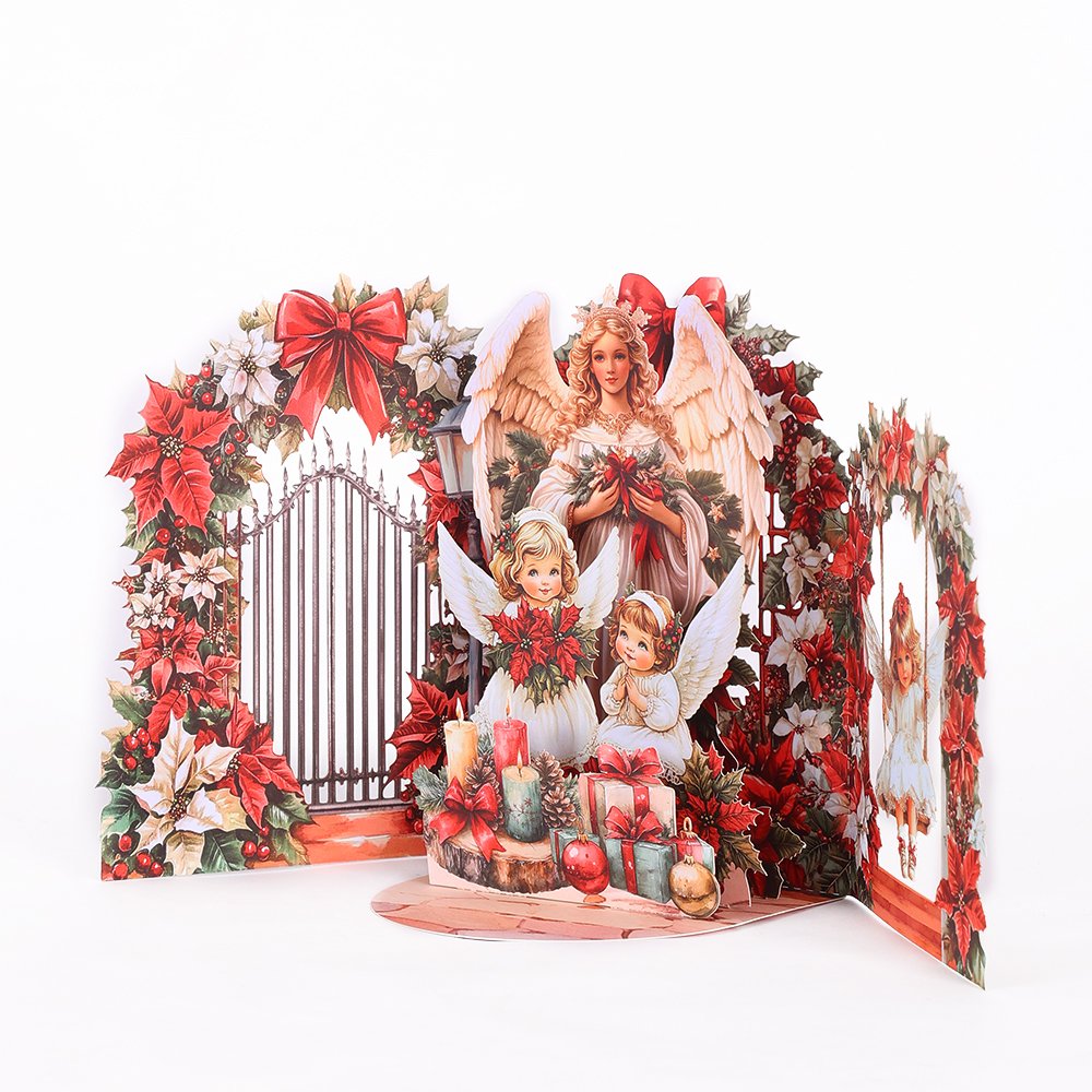 Christmas Floral Door 3D Pop Up Card