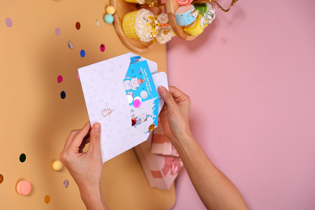 Funny Cat Surprise Envelope Pop Up Card