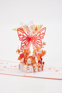 Butterfly Flower Cluster Pop Up Card