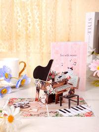 Cat Music Book Flip Pop Up Card