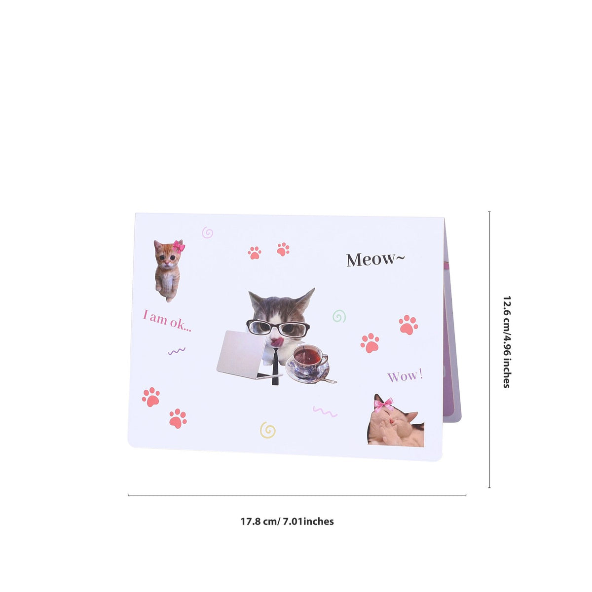 Cat Laptop Flip Pop Up Card