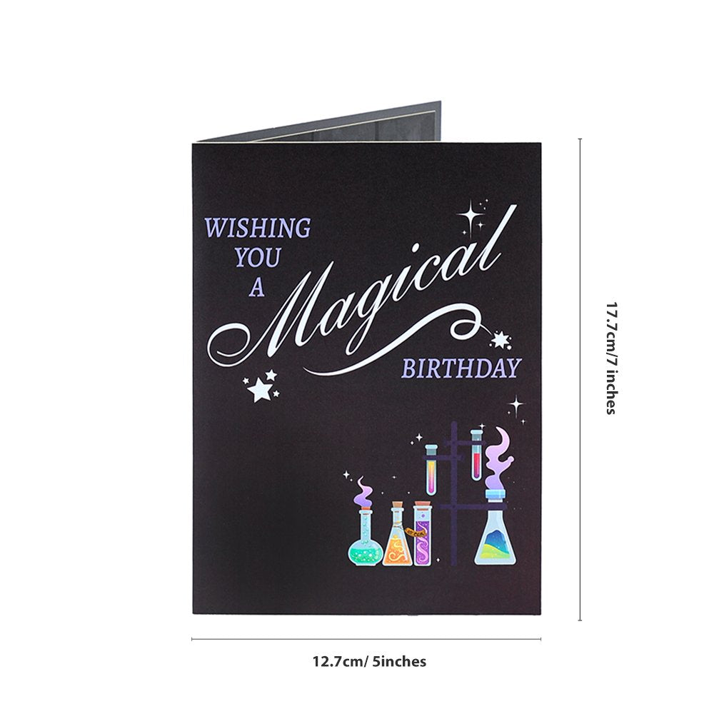 Magic Black Gold Birthday Flip Pop Up Card