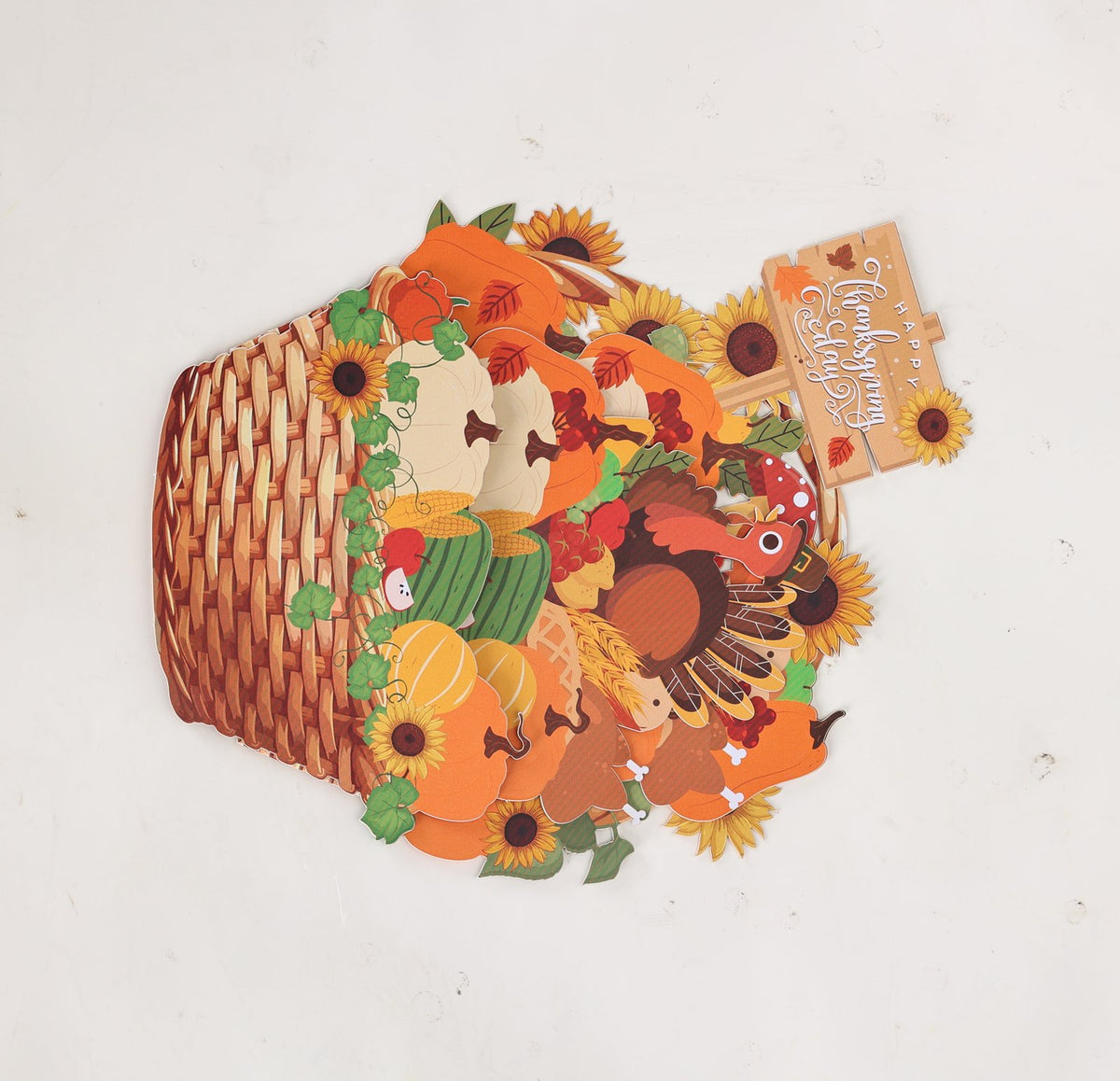 Thanksgiving Flower Basket 3D Pop Up Card