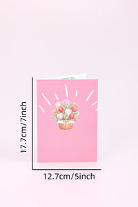 Tulip Flower Basket Greeting Card