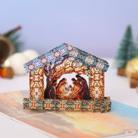 Nativity Stained Glass 3D Pop Up Card