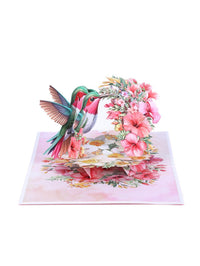 Hibiscus Hummingbird 3D Pop Up Card