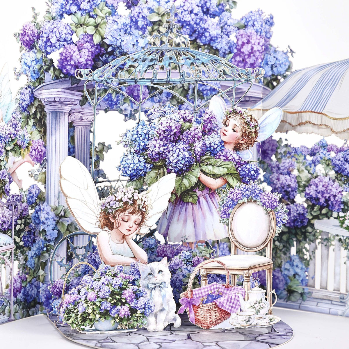 Hydrangea Fairy Double Door Pop Up Card