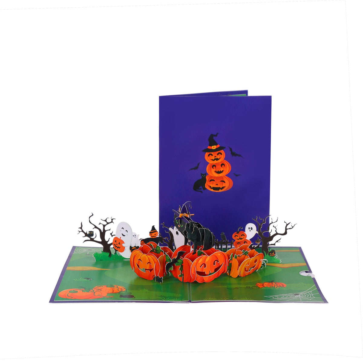 Halloween Witch Cat Greeting Card