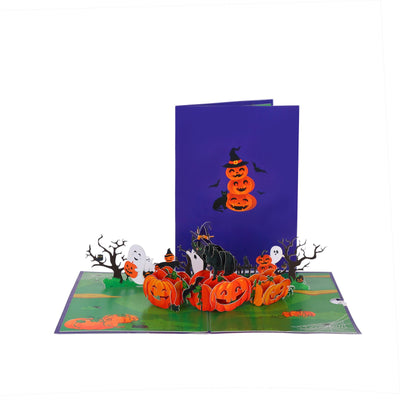 Halloween Witch Cat Greeting Card