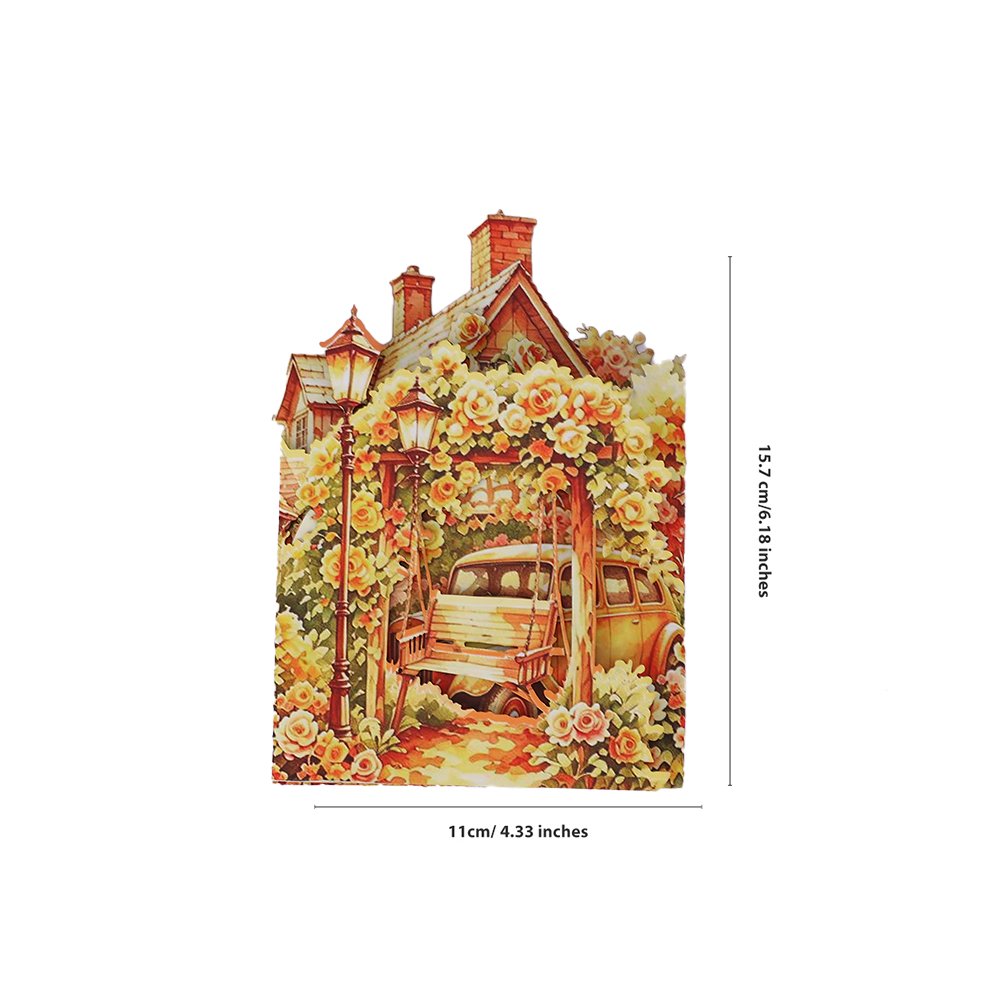 Yellow Rose Garden Double Door Pop Up Card