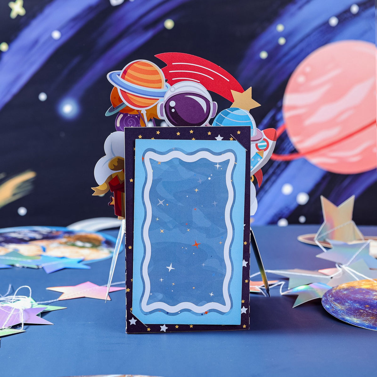 Astronaut Flower Box Birthday Greeting Card