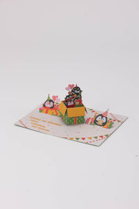 Penguin Celebration Happy Birthday Greeting Card