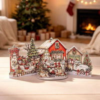 Vintage Santa Claus House Double Door Card