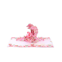 Pink Rose Heart 3D Pop Up Card