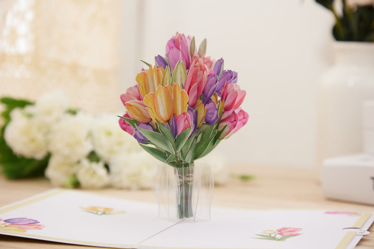 Tulip Flower Vase Pop Up Card