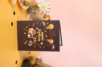 Black Gold Teddy Bear Birthday Greeting Card