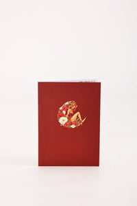 Crescent Moon Rose Lady Pop Up Card