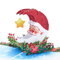 Santa Claus Crescent Moon 3D Pop Up Card