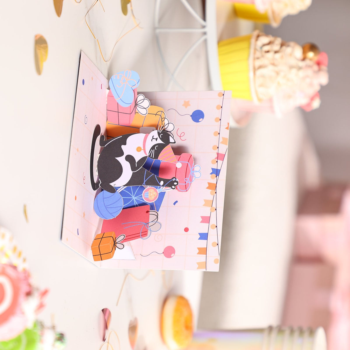 Cow Cat Happy Greeting Card