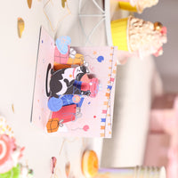 Cow Cat Happy Greeting Card
